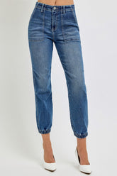 RISEN Women's High Rise Ankle Jogger Jeans - Stretch Denim Comfort & Style